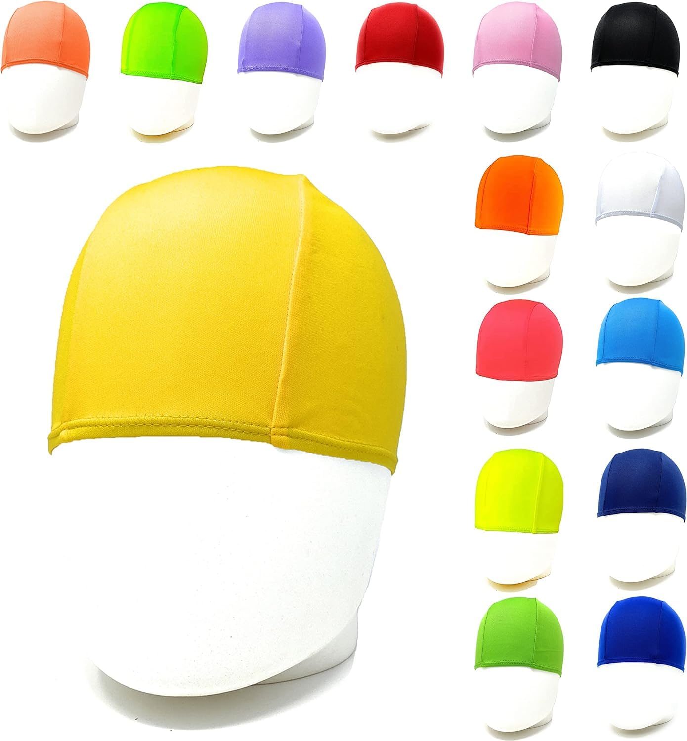 50 Gorros de natación de poliéster Slim FIT Profesional - Descuentos por CANTIDAD - Gorro de Piscina Unisex - Cantidad Paquetes de 50-500 Piezas