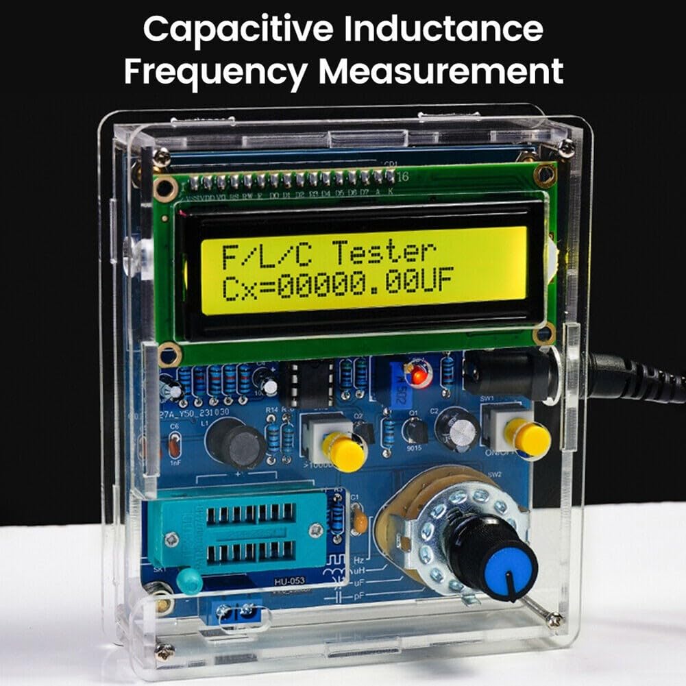 Oniissy Kit tester di frequenza digitale LCD LCD per induttanza, misuratore di frequenza, strumento elettronico di misurazione ad alta 51 MCU per polarizzato non polarizzato (kit senza guscio)