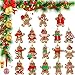 18 Pezzi Ornamenti di Figurine di Argilla di Natale Carino Uomo di Pan di Zenzero Ciondoli Appesi Figurine di Argilla Assortite a Forma di Bambola di Biscotti Gingerman di Natale con Corda