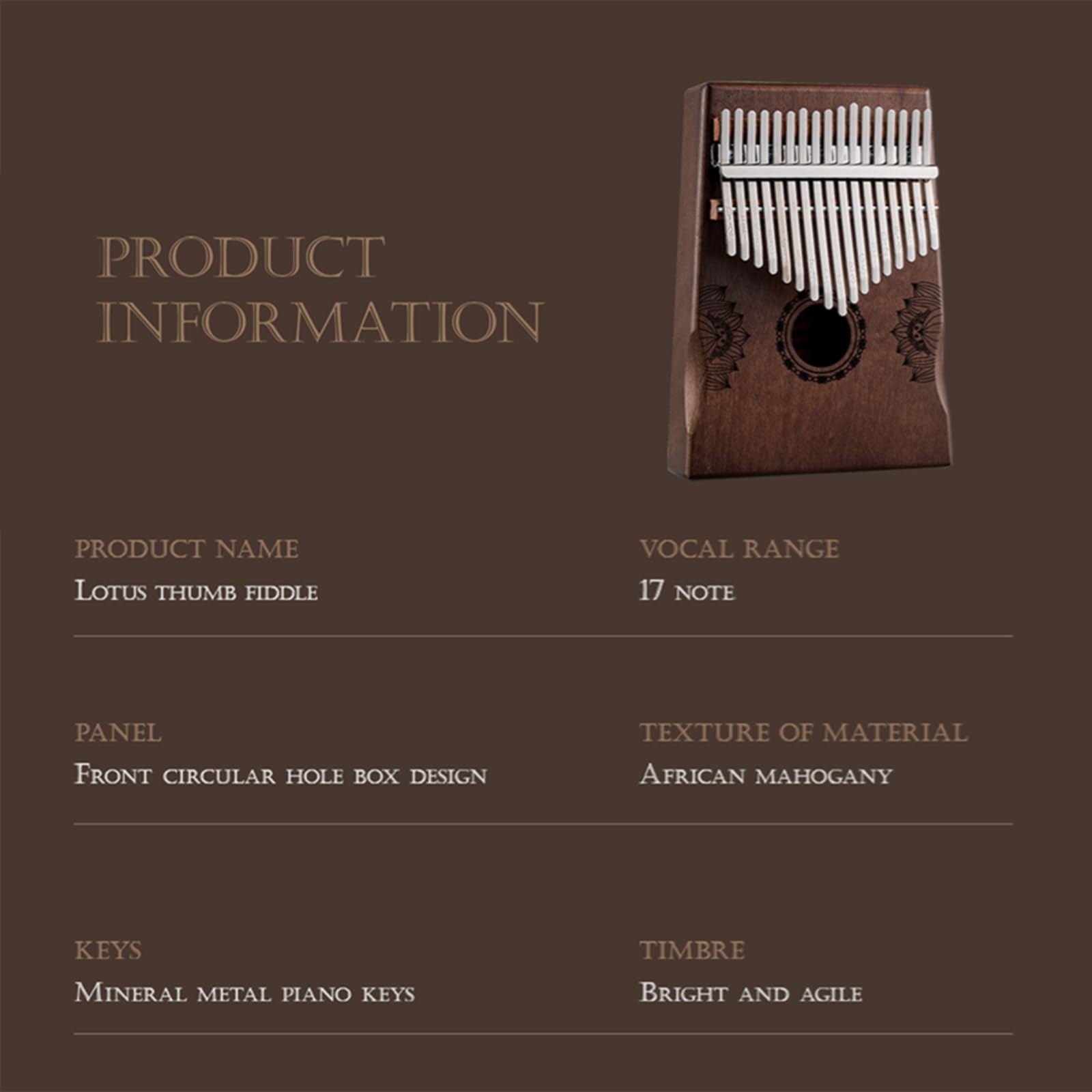 Kalimba - Piano de pulgar portátil profesional de caoba con martillo de afinación, bolsa de transporte, instrucciones (idioma español no garantizado), regalo único ideal de cumpleaños, vacaciones