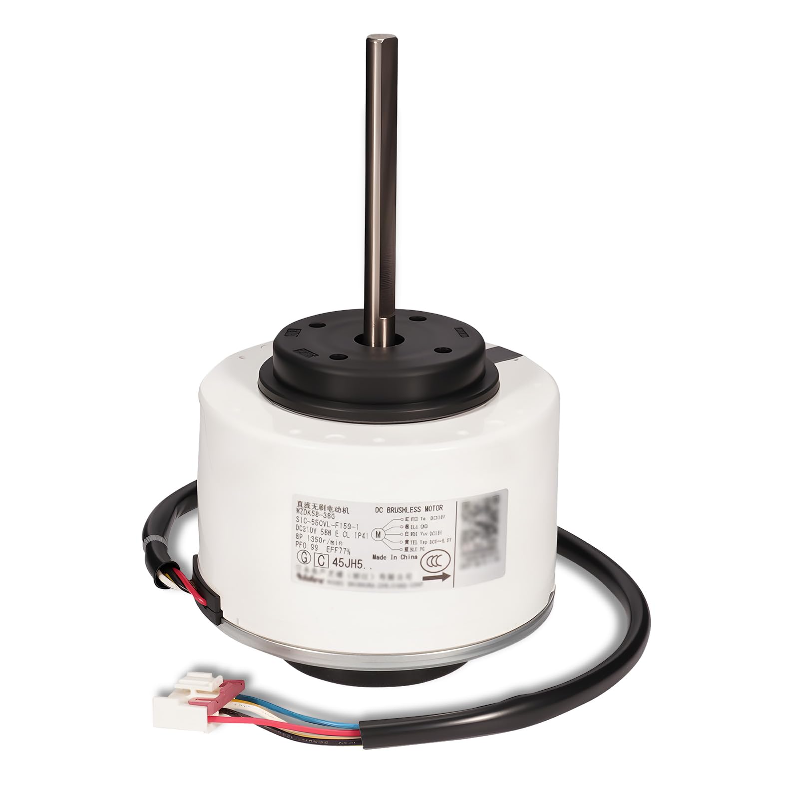 Motore del ventilatore senza spazzola di CC del motore del condizionamento d'aria di WZDK58-38G SIC-55CVL-F159-1, 58W 8P 1350r/min CCW 5 fili per il condizionatore d'aria dell'invertitore di