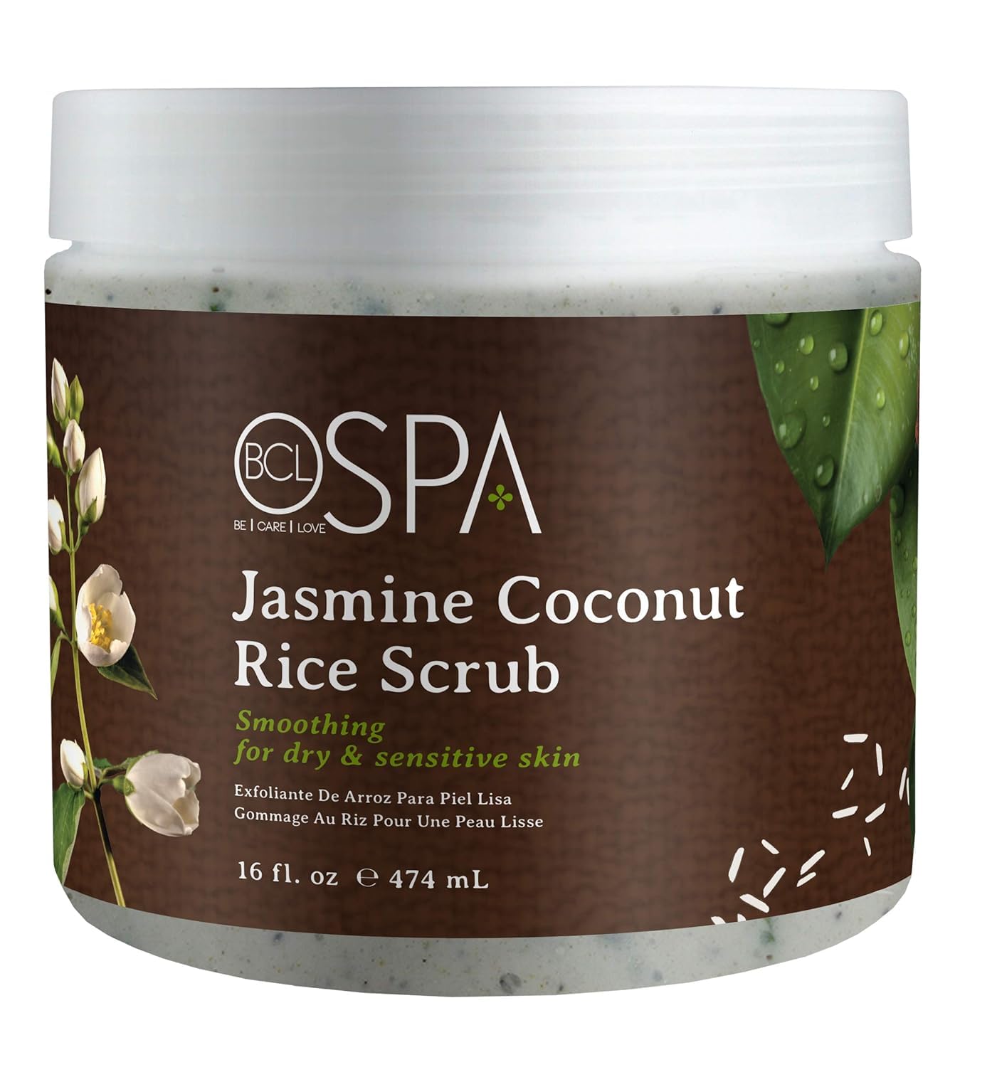 BCL SPA Rice Scrub, Jasmine Coconut, 16 Fl Oz