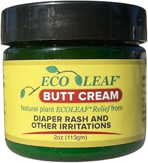 ECOLEAF Butt Cream Symptomatic Rash Relief | Made in the USA with Organic Plant Extracts & Oils | Great for Diaper Rashes,...