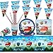 Gxhong Super Wings Geburtstag Party Supplies Set,52-teiliges Party-Set,Super Wings Partygeschirr Set Pappbecher Pappteller Strohhalme Wimpel Servietten für Geburtstag Deko Babyparty Deko,für 10 Kinder