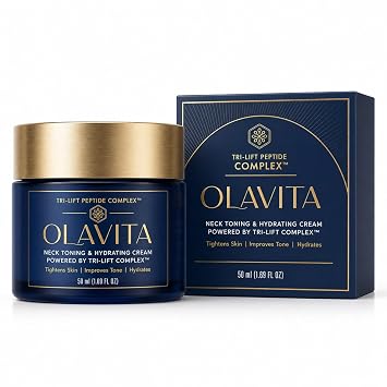 Olavita Tri-Lift Peptide Cream, Face & Neck Anti-Aging Moisturizer, 50ml
