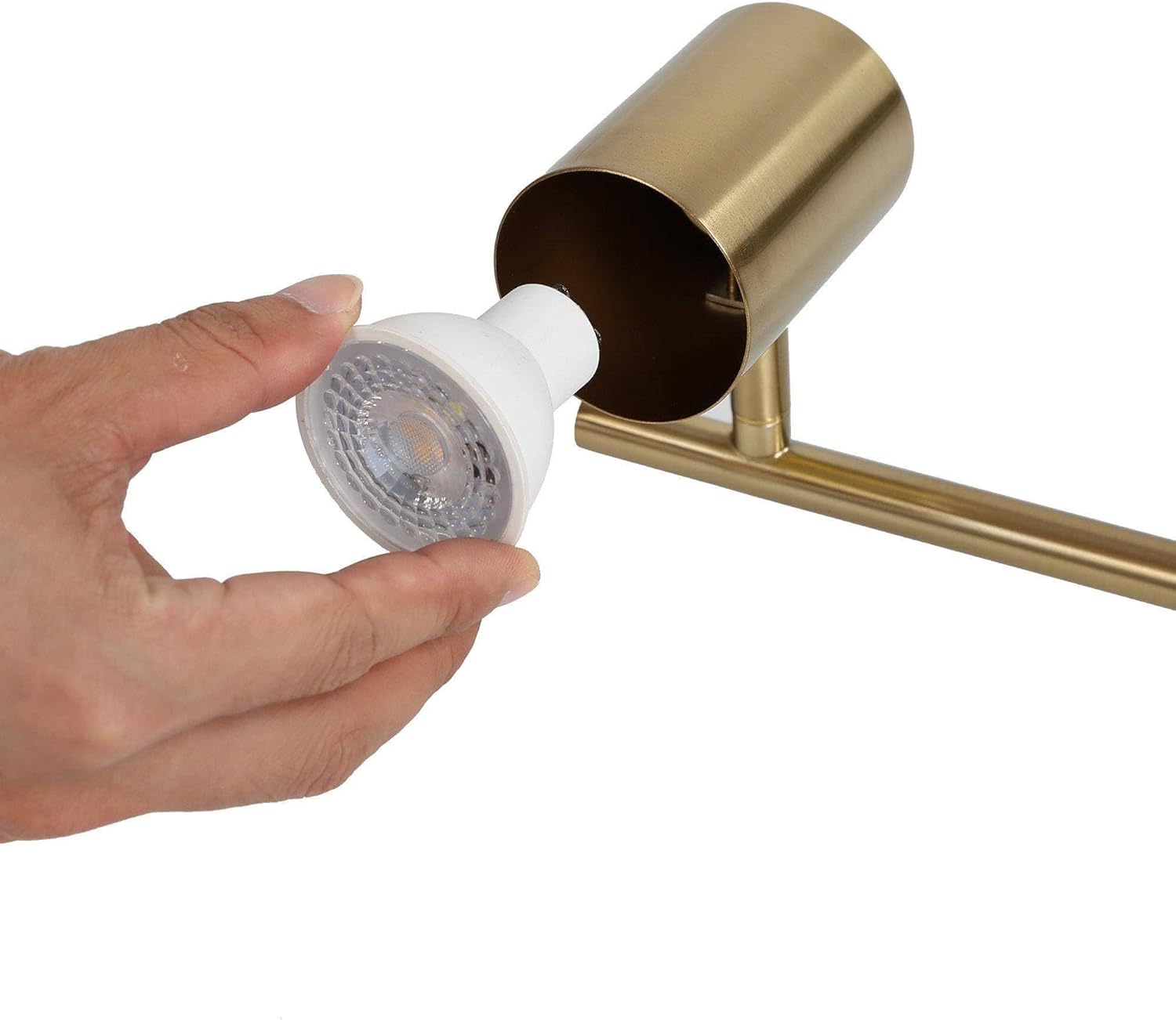 4-Light Track Lighting Kit, Gold Semi Flush Mount Ceiling Light with 4 Rotatable Light Heads, Modern Accent Lighting for Living Room, Bedroom, Hallway, Art Wall, Bathroom, Kitchen