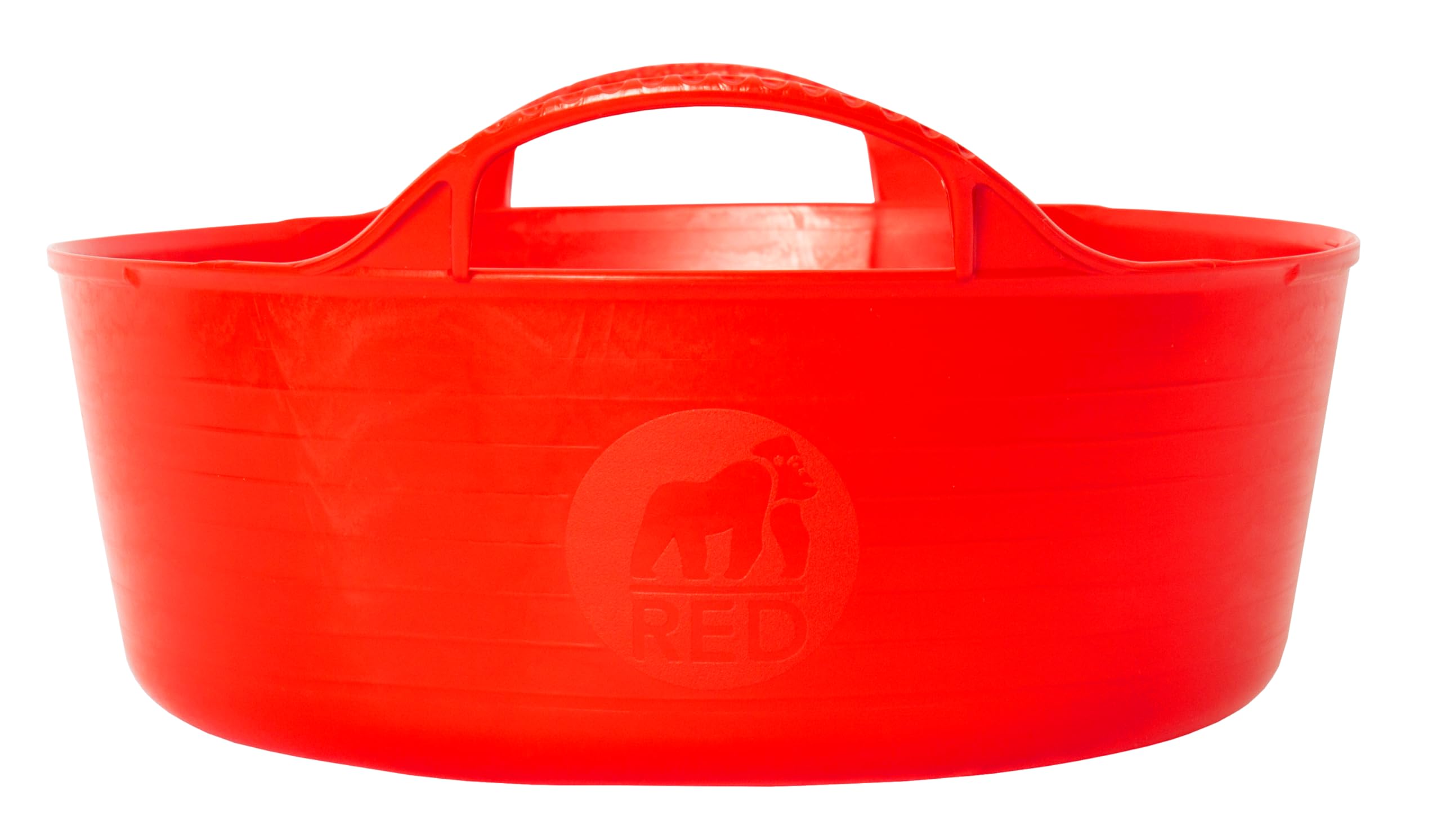 Tubtrugs Red Gorilla - Tubs & Recycled Black Tubs - Mini Shallow 5L Red | Heavy-Duty, Flexible & Multi-Purpose Utility Tub | Ideal for Storage, Gardening & Construction