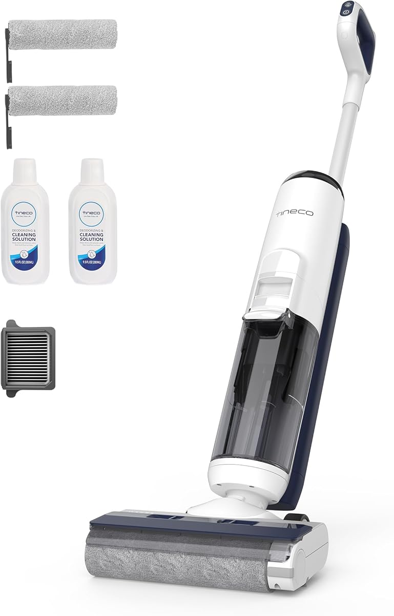 Tineco iFLOOR 5 Breeze Complete Wet Dry Vacuum Cordless Floor Washer, One-Step Cleaning for Hard Floors, Edge Clean, Auto Self-Cleaning, Lightweight & Cordless Design
