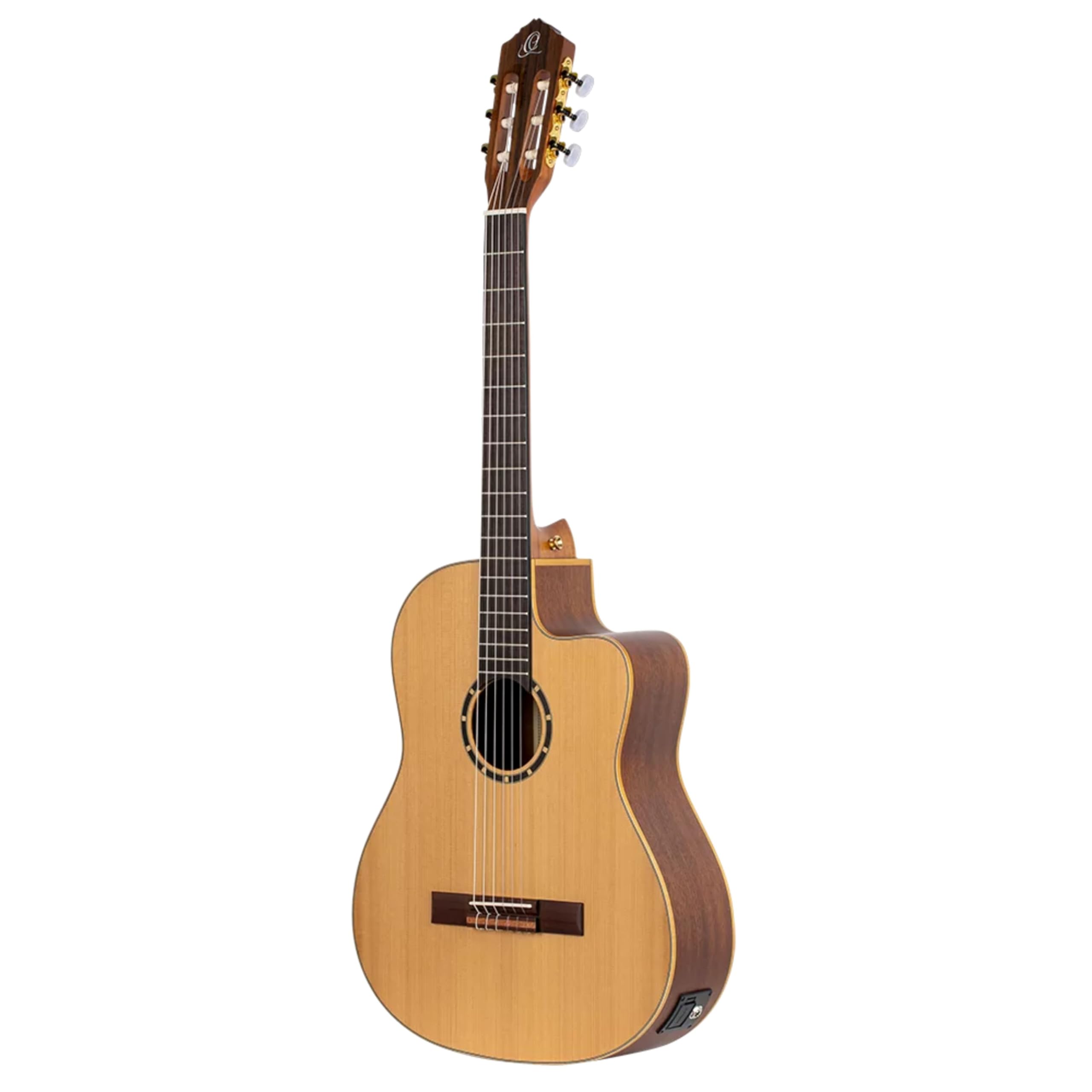 Ortega Guitars Konzert Gitarre Elektro-Akustisch – 4/4, Slim Neck – Family Series Pro – Inklusive Gig Bag – Massive Kanadische Rotzeder, Mahagoni, Natur (RCE131SN)