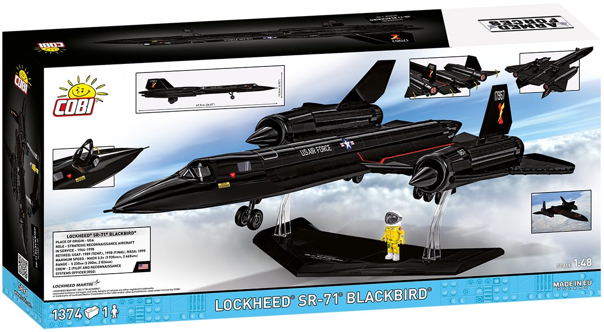COBI Lockheed SR-71 Blackbird, Avion Militaire américain, Échelle 1:48, Ensemble de Construction de 1374 pièces