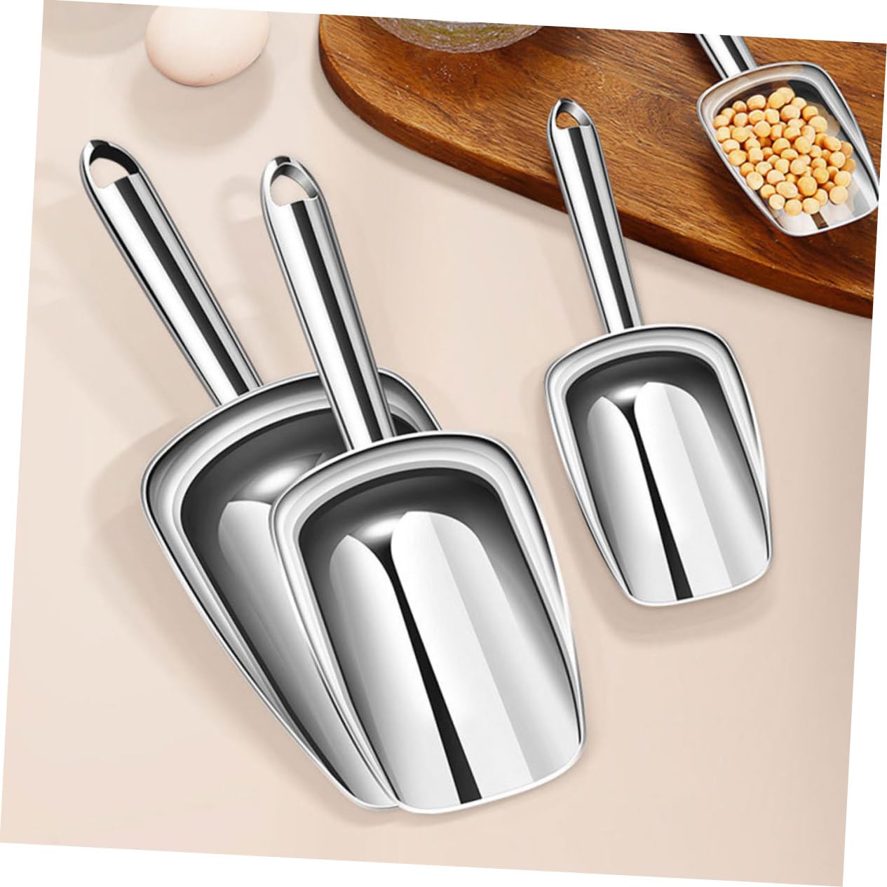 ABOOFAN 5 Pièces pelle à glace en acier inoxydable cuillères de cuisine accessoire cuisine accesoire cuisine cuillère à grains de cuisine cuillère à glace alimentaire pelles à glace Silver