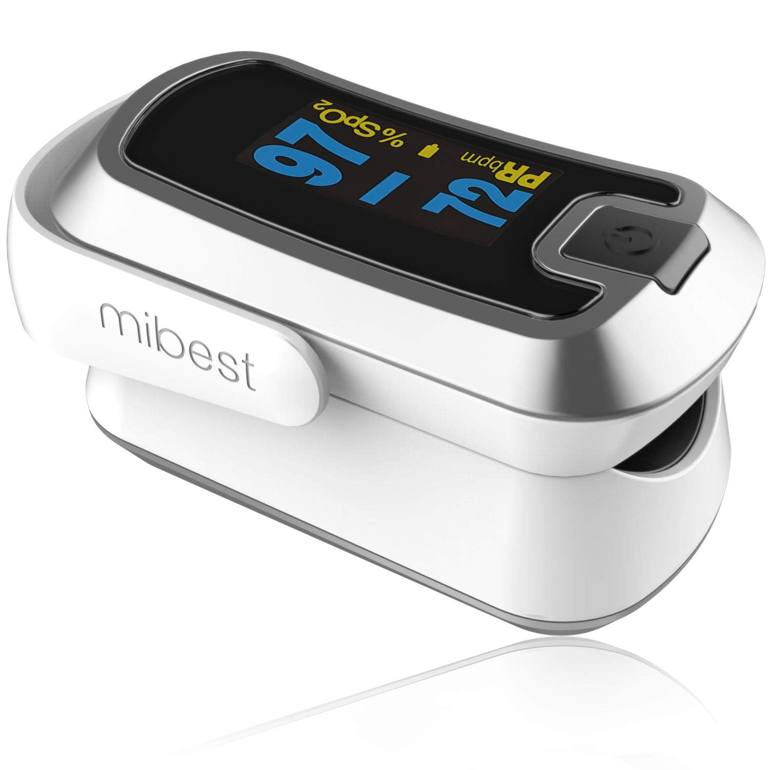 Mibest Pulse Oximeter Fingertip, Blood Oxygen Saturation Monitor (SpO2) with Rate Measurements and Waveform Graph, Portable Digital Reading OLED Display, Batteries Lanyard and Carry Case String Included