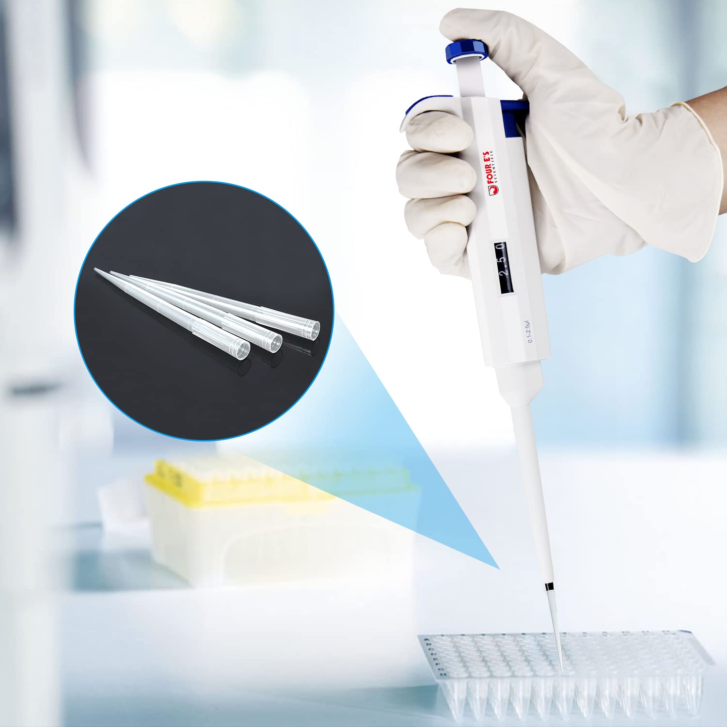 1000μL 1ml Pipettenspitzen 500pcs für 100-1000μL Mikropipette Pipettierer, Einweg Standard Pipetten Spitzen für 1000μl Micropipette Pipettor Labor Einkanal Pipette