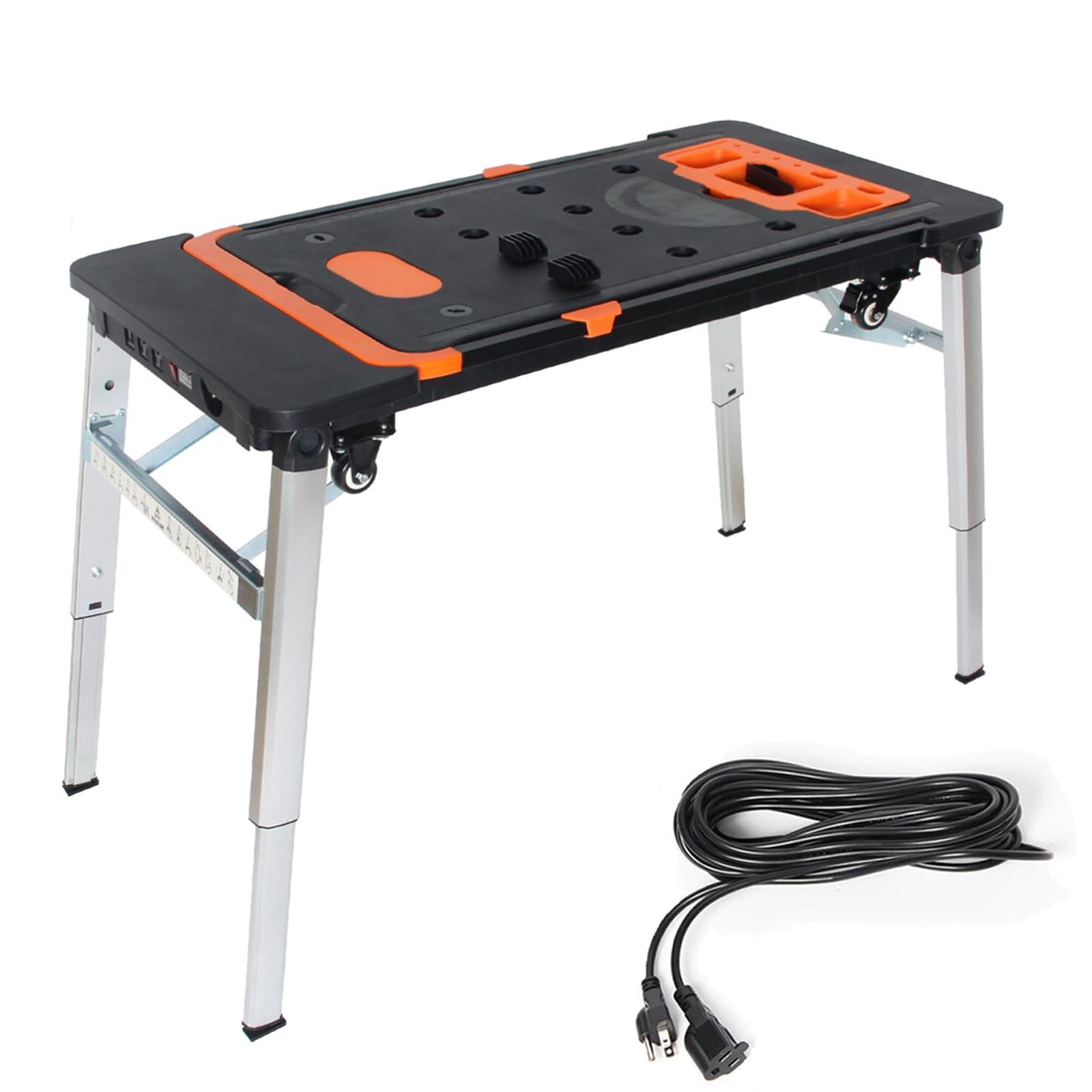 LEADALLWAY 7-in-1 Workbench Folding with Power Outlet and