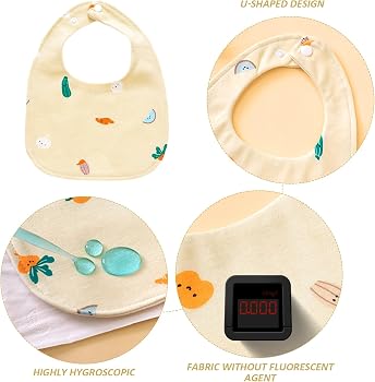 Bavoirs Absorbants Motifs Bavoirs Bébé HOTUT - Lot De 7, Lavables, Imperméables, Motifs Animaux, 0-24 Mois Bavoir Bébé Imperméable Orchestra