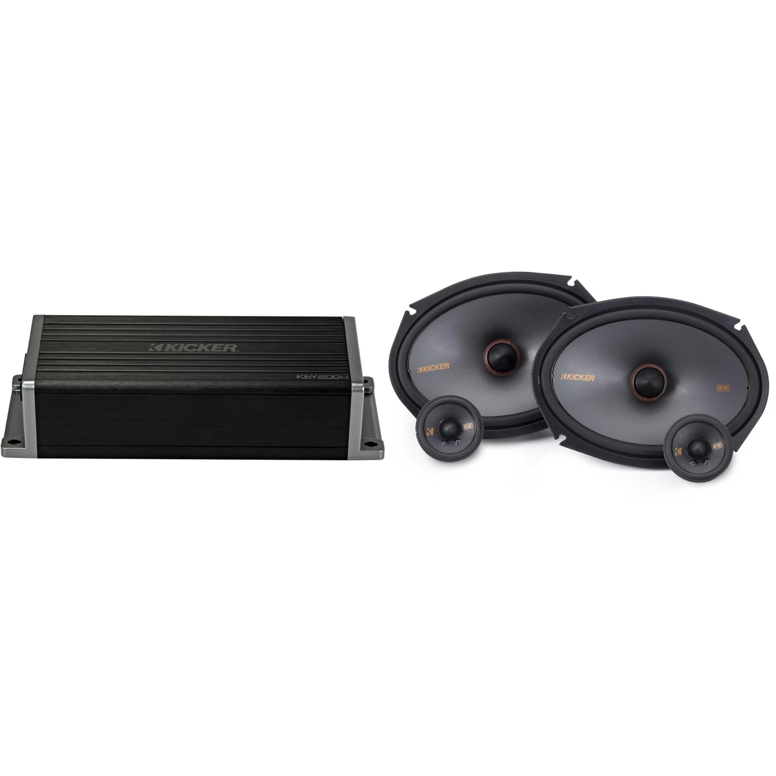 Kicker 47KEY2004 4-Channel DSP Smart Amp w/ 51KSS269 6x9 Audio Upgrade Bundle