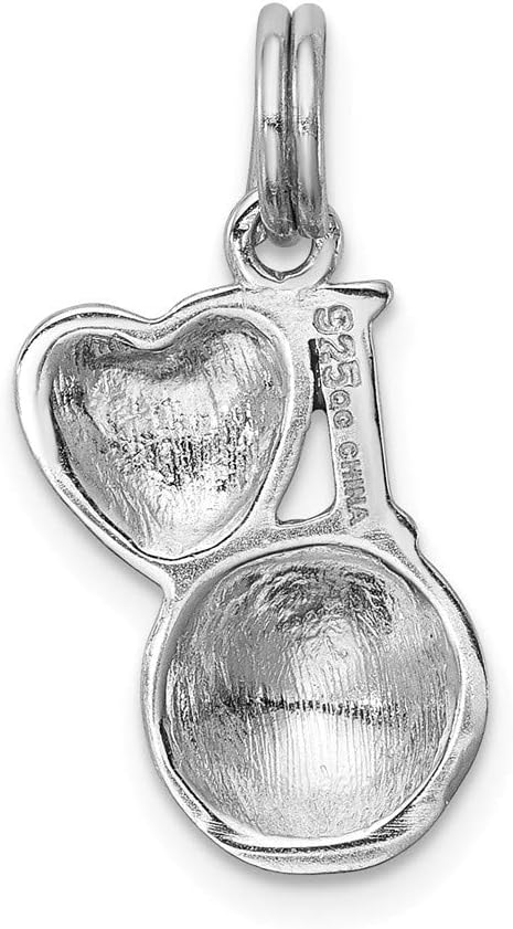 925スターリングシルバー エナメル I ハート サッカーボール チャームペンダント - 17mm x 11mm, 金属