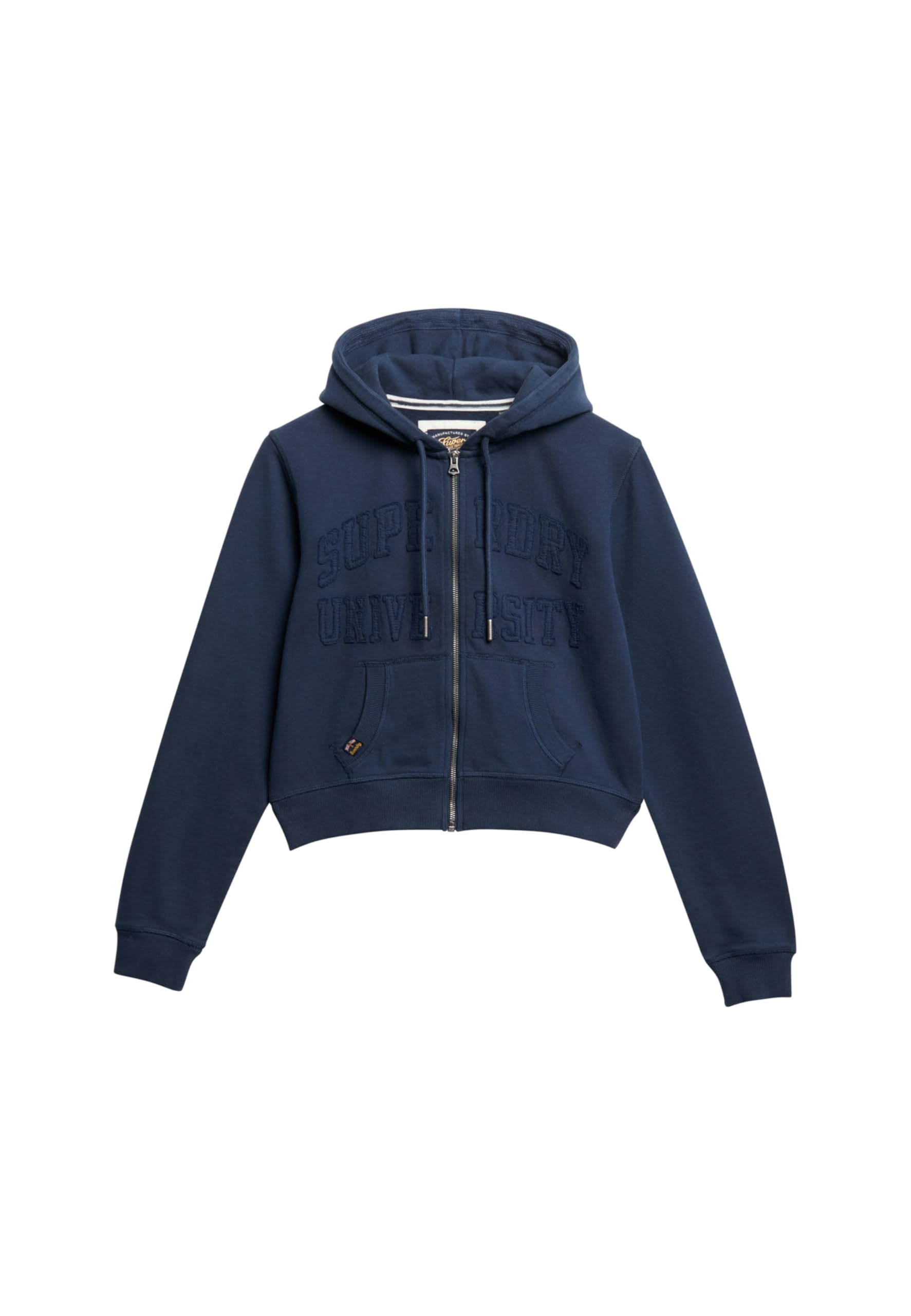 Superdry Women's Bold Navy Athletic Essentials Short Hoodie With Zip, 10