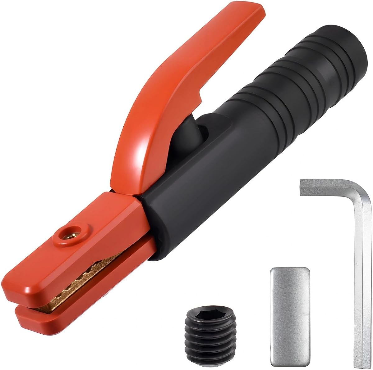Electrode Holder 300AMP Copper Heavy Duty Jaw Holding Plier Electrode Clamp for SMAW (SMAW) Stick Electrodes Welding Ergonomic Insulated Handle for Welding Machine ARC Welder