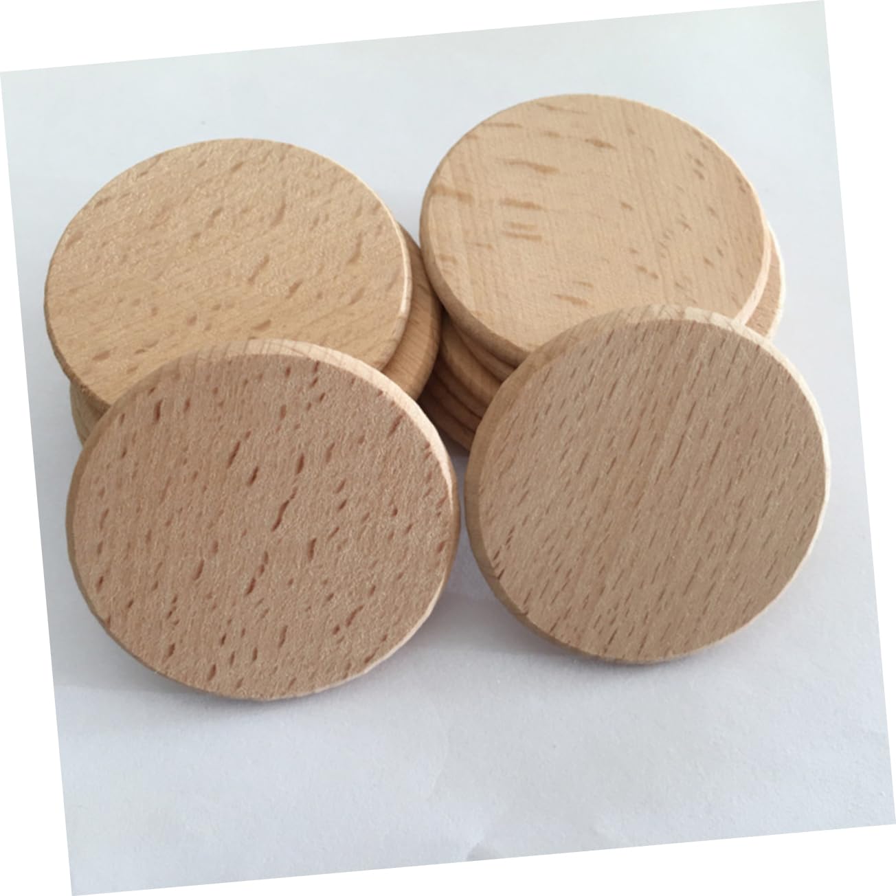 SHINEOFI 120 Stück 3,8cm Runde Holzscheiben ohne Loch zum Bemalen Basteln Gestalten