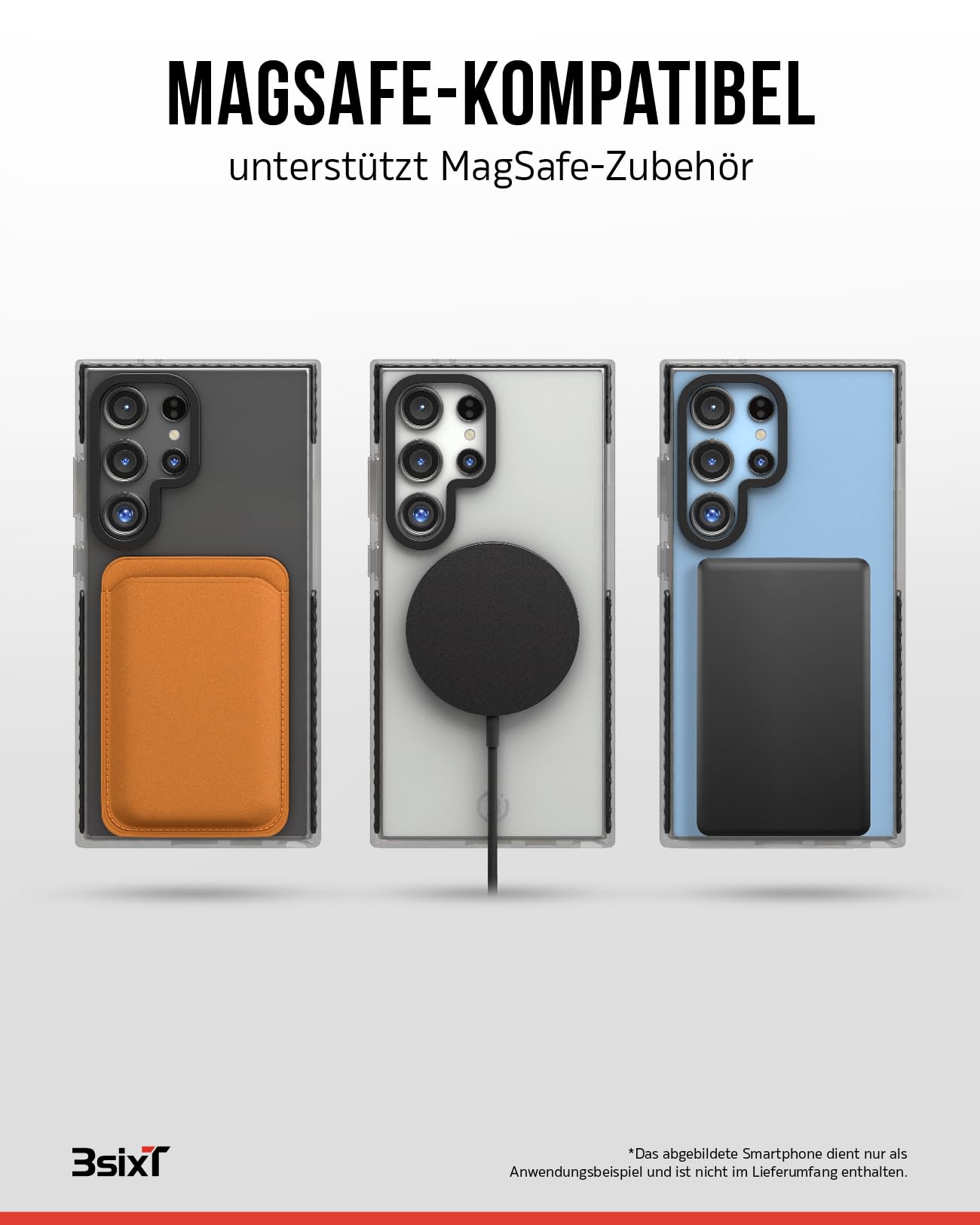 3sixT 70293 Pack de protección 4en1 para Samsung Galaxy S24 Ultra/Estuche Protector Pantalla y cámara/Incluye Funda móvil de Cristal blindado Protector de cámara a Prueba de Golpes/Set 4en1