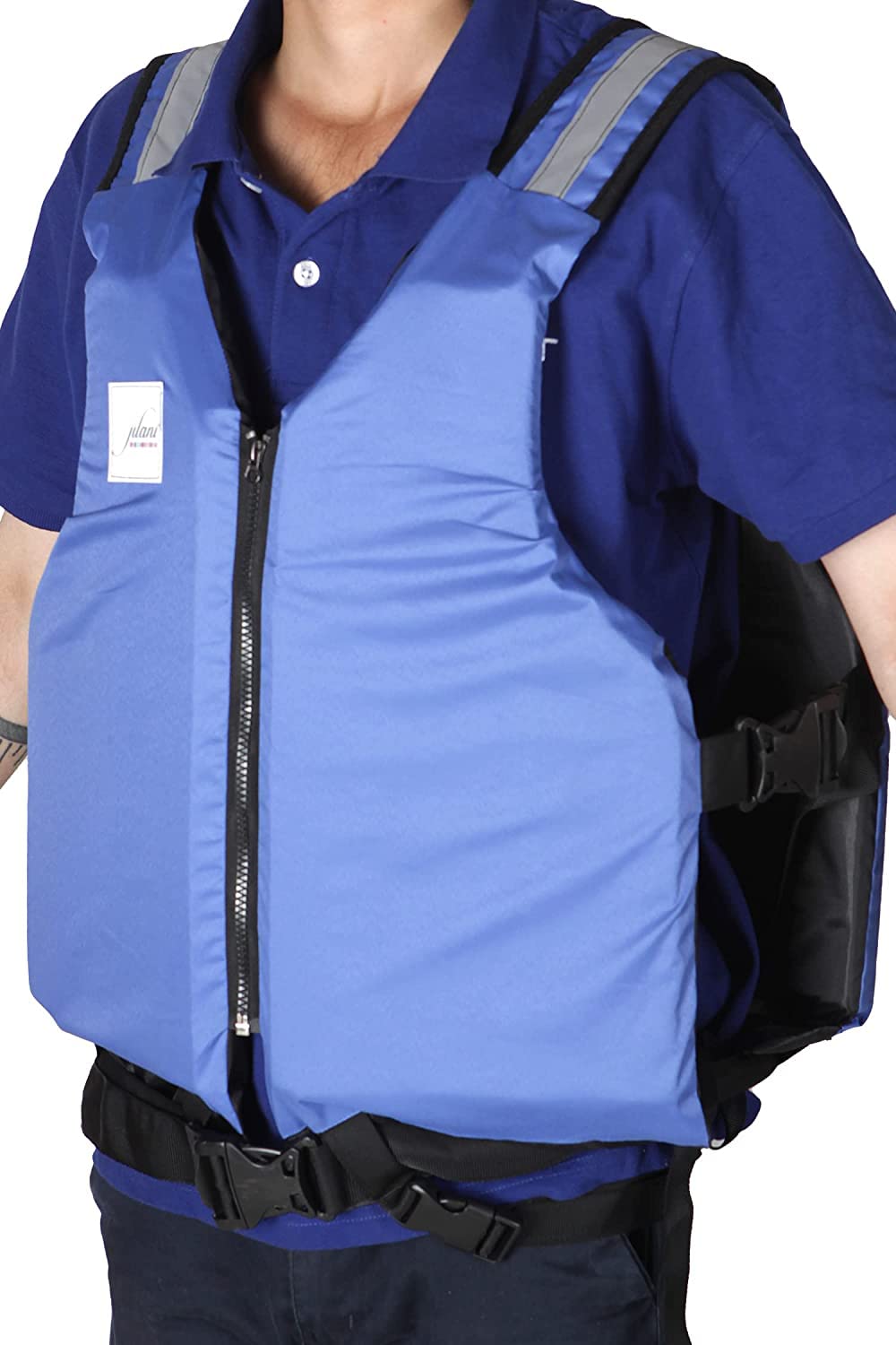 jilani Easy wear Adult Safety Life Jackets Vest, Weight Capacity up to 90 kg Buoyancy 100n Blue 1