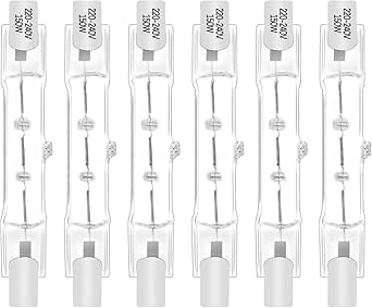 Lot De 6 Ampoules Halogènes R7S 78mm 150W 230V - Lumière Chaude 2800K Dimmable - Idéal Lampadaires Et Éclairage Extérieur