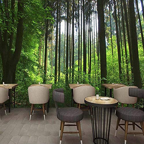 Tapeta Zielony Las 3D Fototapety Fototapety 3D Tapety Gigantyczne niestandardowe plakaty ścienne 3D do salonu sypialni 400 cm × 280 cm (szer. x wys.)