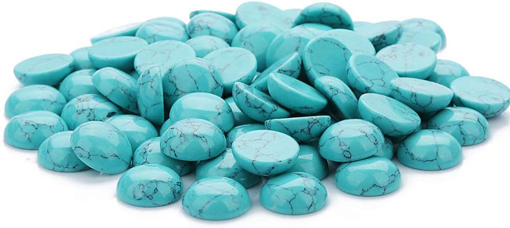 EXCEART 20Pcs 0.15 Inch Round Flat Bottom Turquoise Cabochon Stones for Jewelry Making DIY Crafts Beading Accessories - Image 9