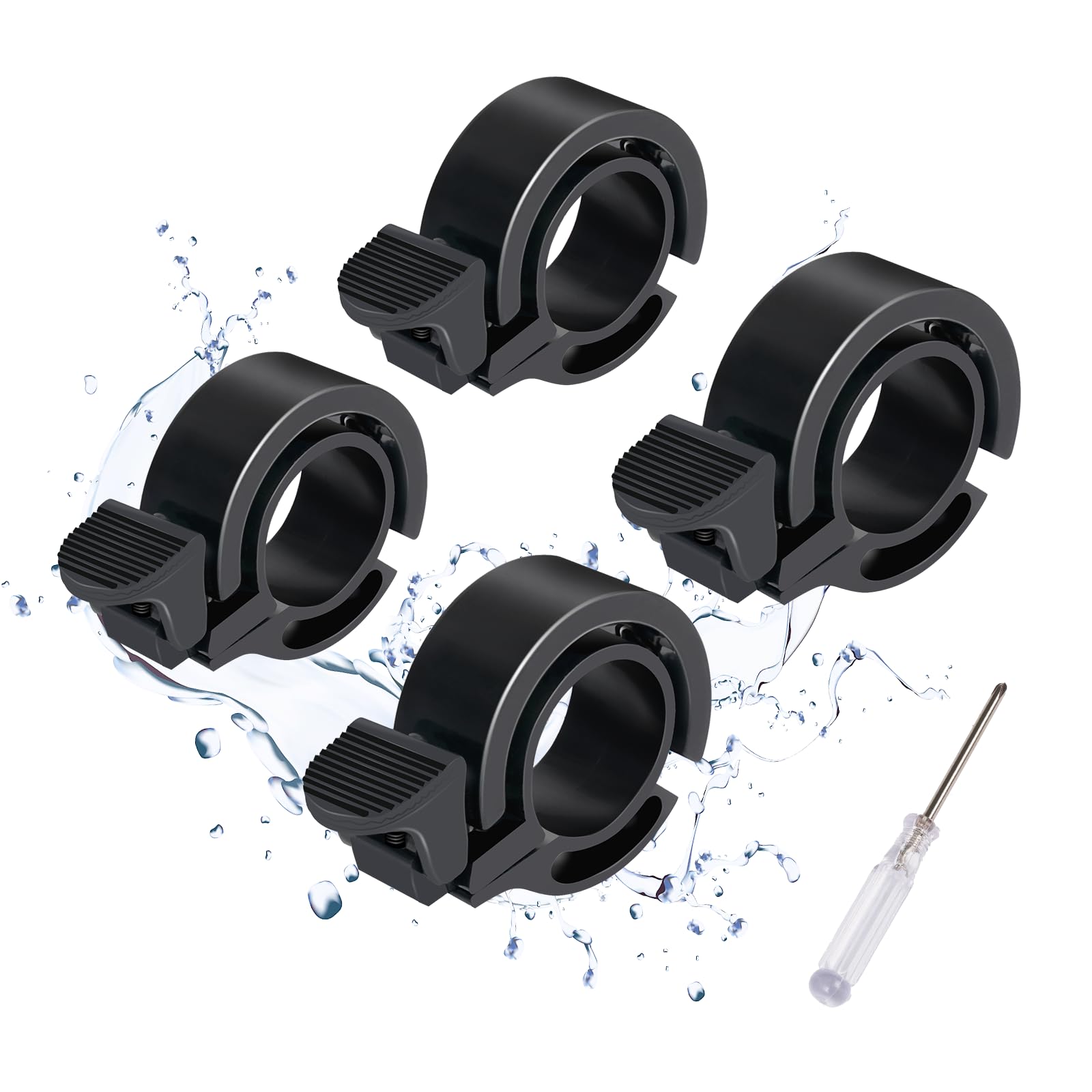 Chiluxendo Fahrradklingel(4Pcs), Rennrad Klingel Gravel Bike Fahrradhupe, Mini Compact Verdecktes Fahrrad Glocke Fahrradglocke Fahradklingel, Mountainbike Radklingel Rennradklingel Schwarz