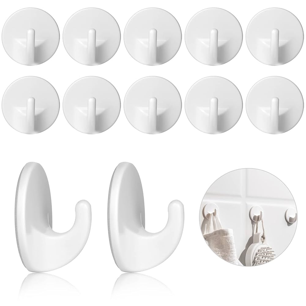 Aisikoo 10 Stück Klebehaken Extra Stark - Transparente Haken Selbstklebend | Ohne Bohren Für Bad & Küche