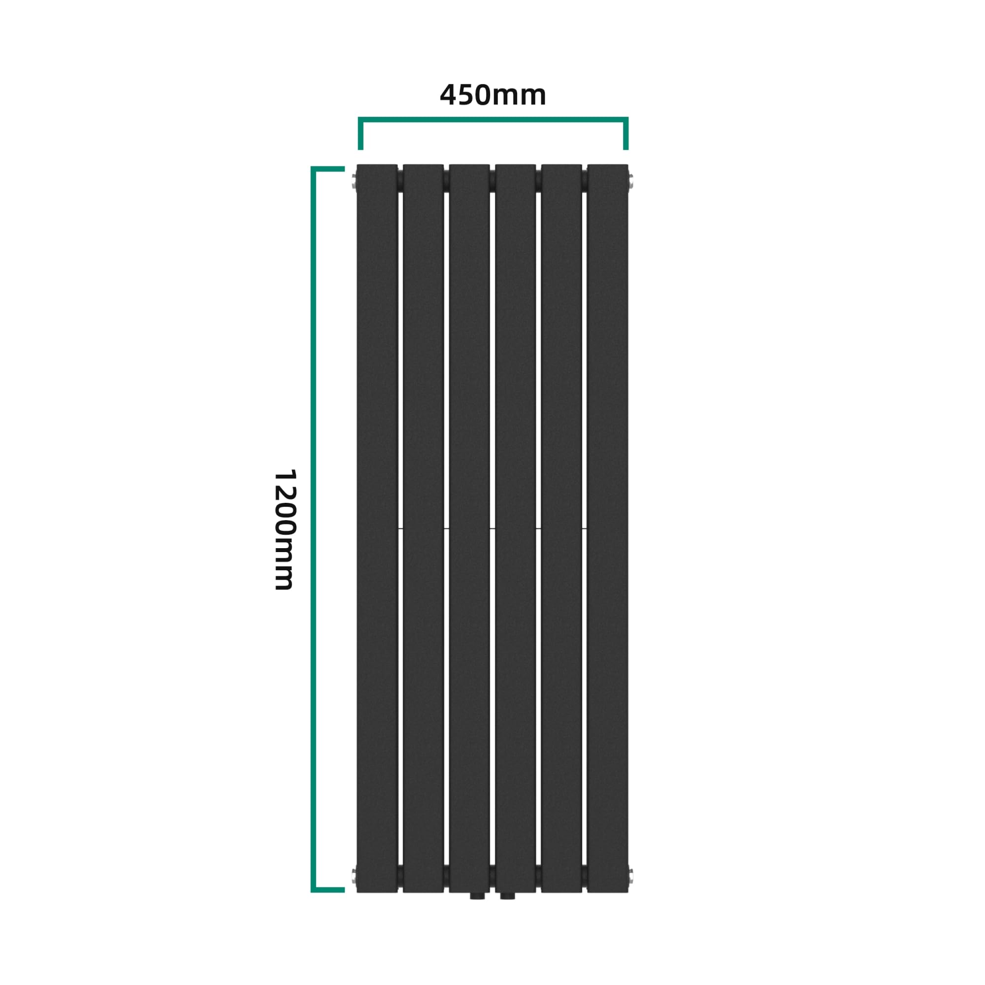 [neu.haus] Radiateur à Panneaux Double Radiateur Design Plat Chauffage Central pour Salon Chambre Salle de Bain 1140 W Acier 120 x 45 cm Noir