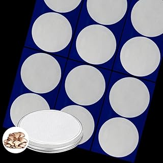 12 Pieces Synthetic Filter Paper Stickers 90 mm PTFE Filter Disc 0.3 μm for Mushroom Cultivation Wide Mouth Jar Lids