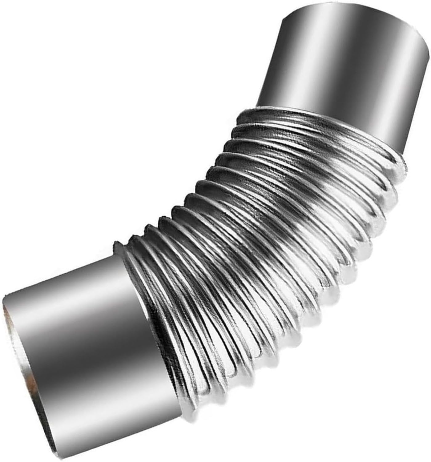 Tubo flexible acodado 45 grados acero galvanizado chimenea, 180mm, 180mm
