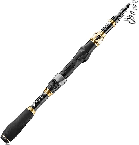 Miniatura 12 de PLUSINNO Combo de caña de pescar y carrete, caña de pescar, kit de caña de pescar telescópica con carrete giratorio, caña de pescar telescópica