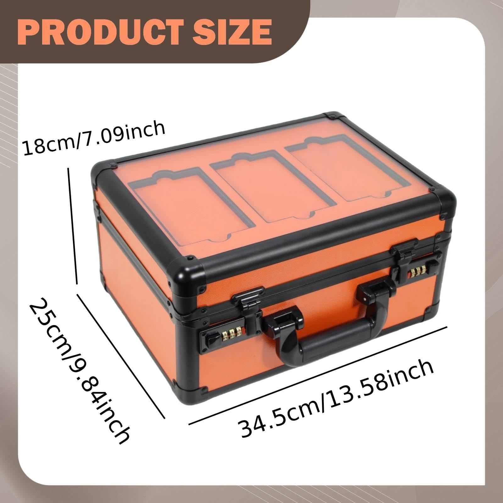 Scatola Porta Carte Graded Organizer Porta Card Collezionabili Custodia Protettiva Trasportabile con Lucchetto Valigetta Rigida Antiurto in Alluminio