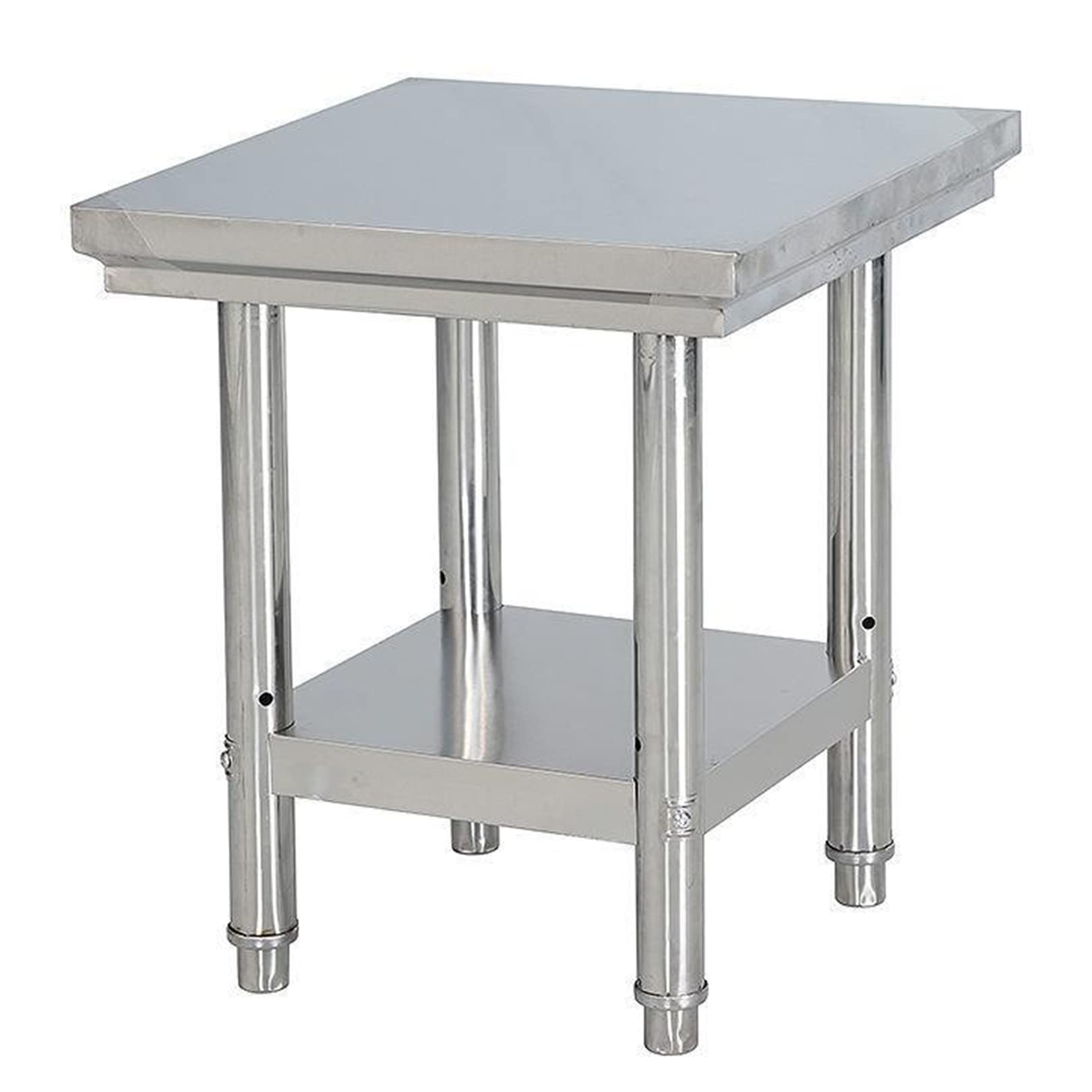 Handlowa stacja robocza ze stali nierdzewnej z regulowaną dolną półką do restauracji, magazynu, domu, kuchni, 50 x 40 x 80 cm / 60 x 40 x 80 cm