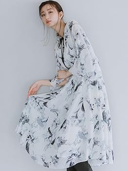 Amazon.co.jp: [セルフォード] ペイントフラワーワンピース