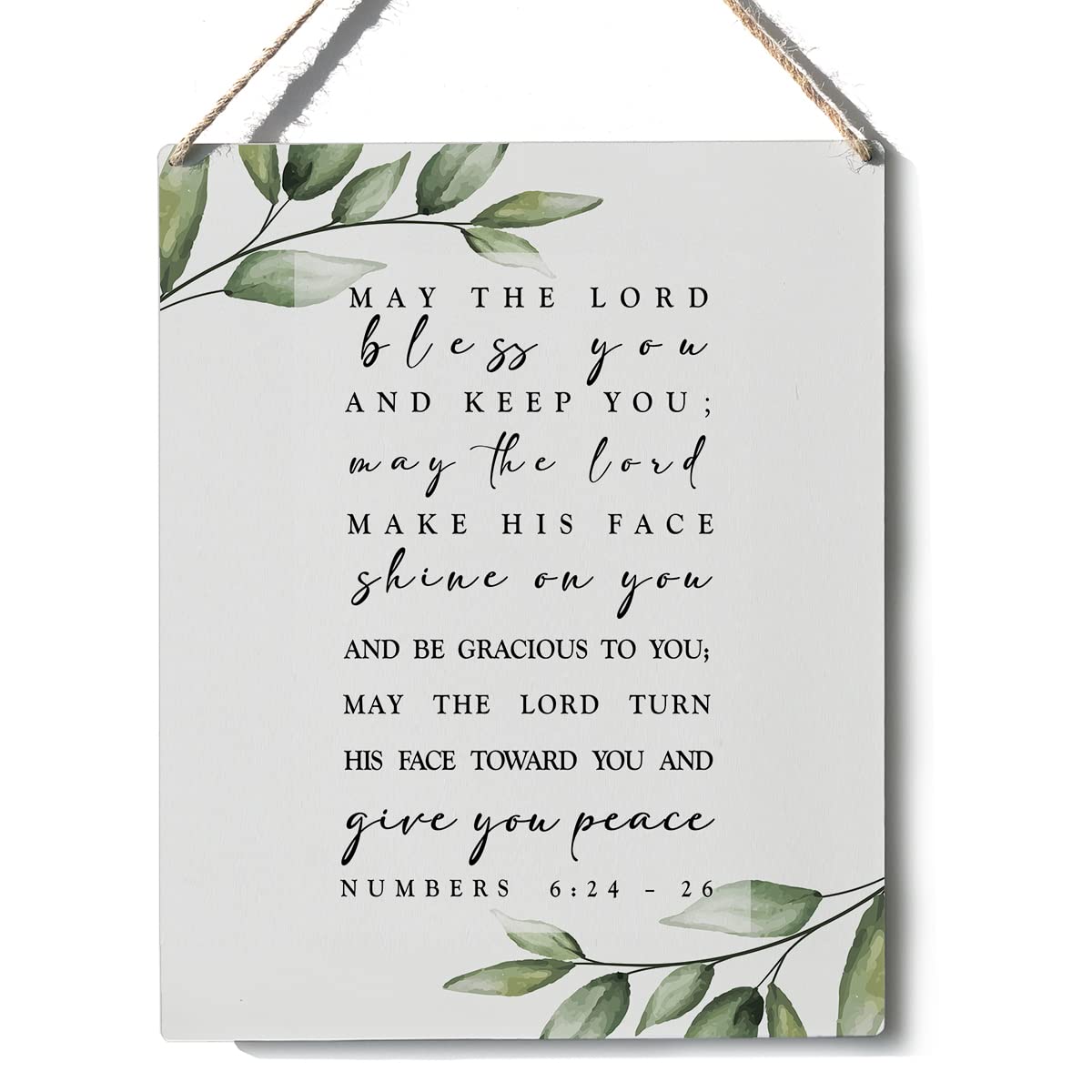 Bible Verse Sign Decor May the Lord Bless You Numbers 6 : 24 – 26 Christian Wooden Sign Plaque Wall Hanging Posters Artwork 8”X10” Rustic Home Office