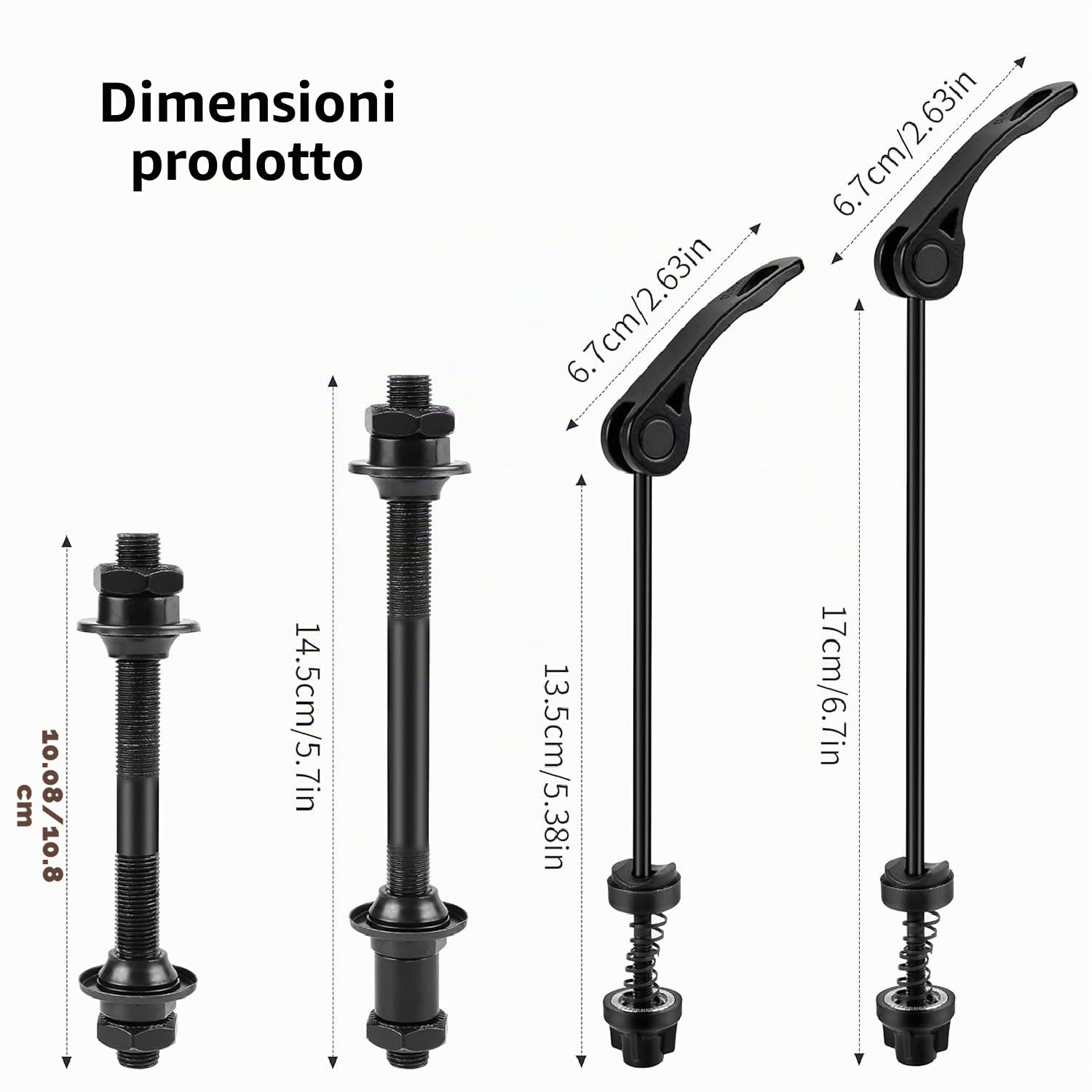 Set Sgancio Rapido Bici Mozzo Ruota Bloccaggio Rapido