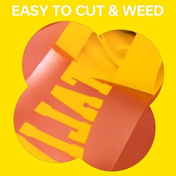 HTV Heat Transfer Vinyl - 12 x 25FT Easy to Cut & Weed Yellow Iron on Vinyl Roll for T Shirts, Fabrics & DIY Projects, HTV Vinyl Compatible with All Cutting Machines