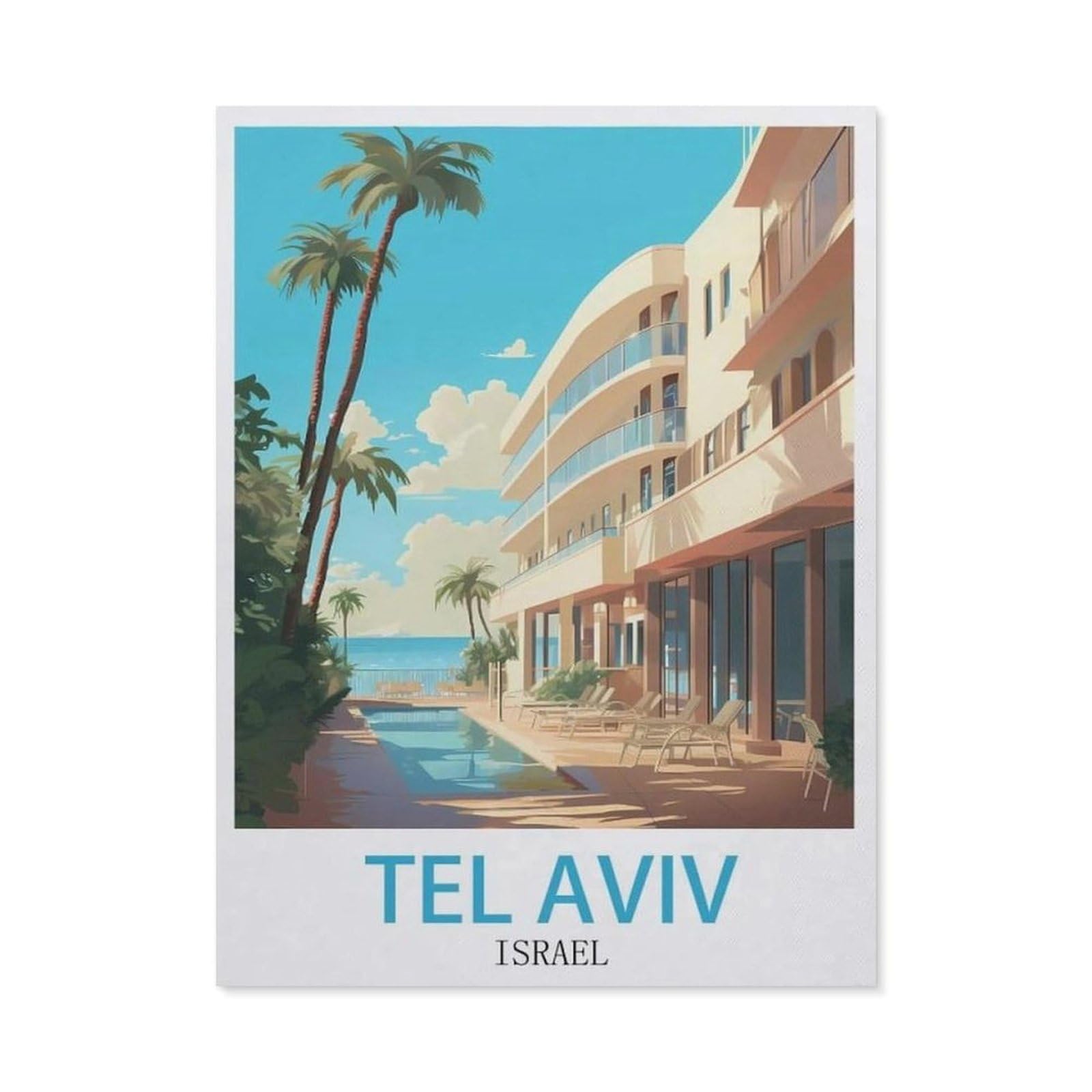 Vintage Art Metal Signs Funny Sign，Tel Aviv Israel(20x30cm）