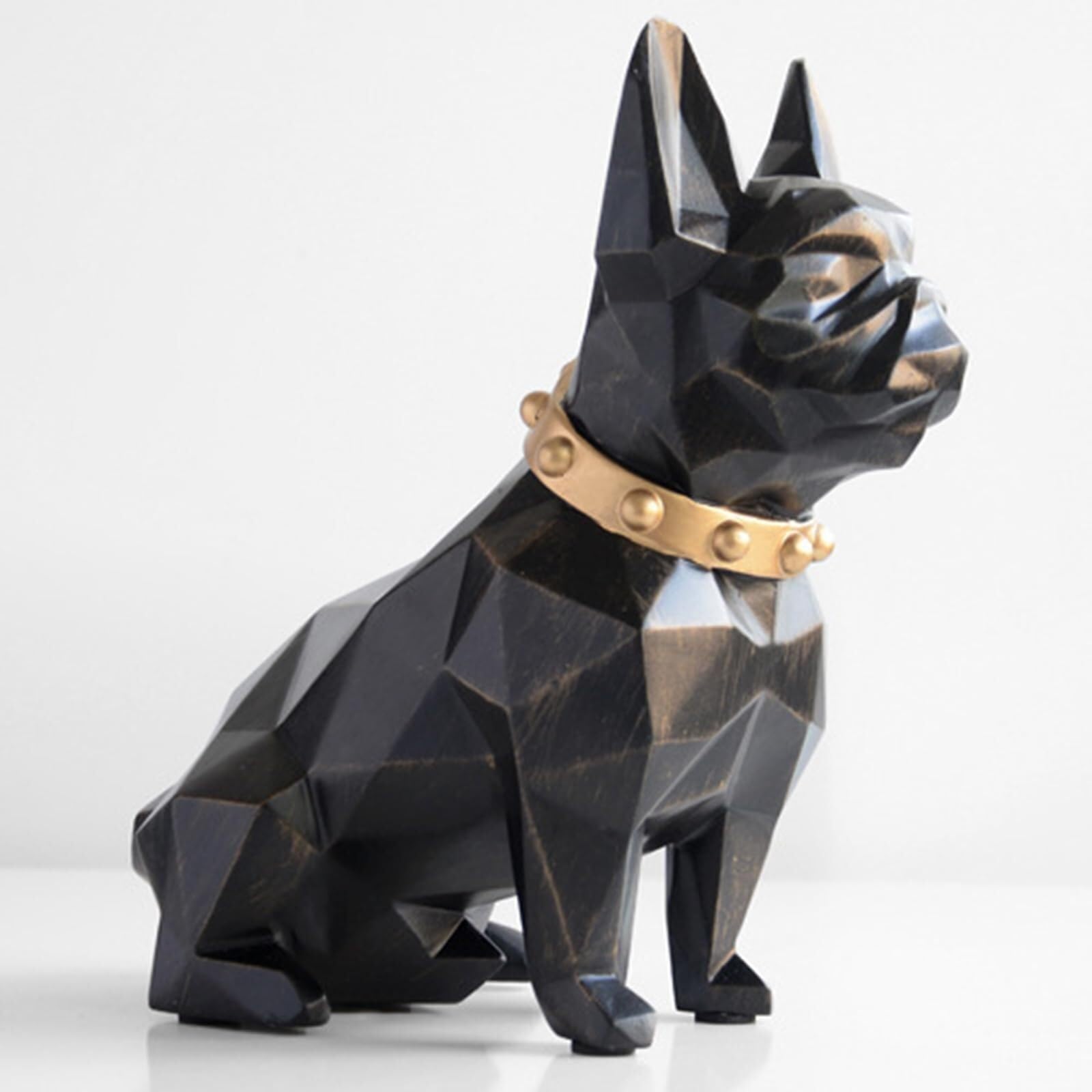 JJJing5 Decor French Bulldog Home Decoration Statue Doggy Piggy Bank Modern Decor Nightstand Accessories(Black)