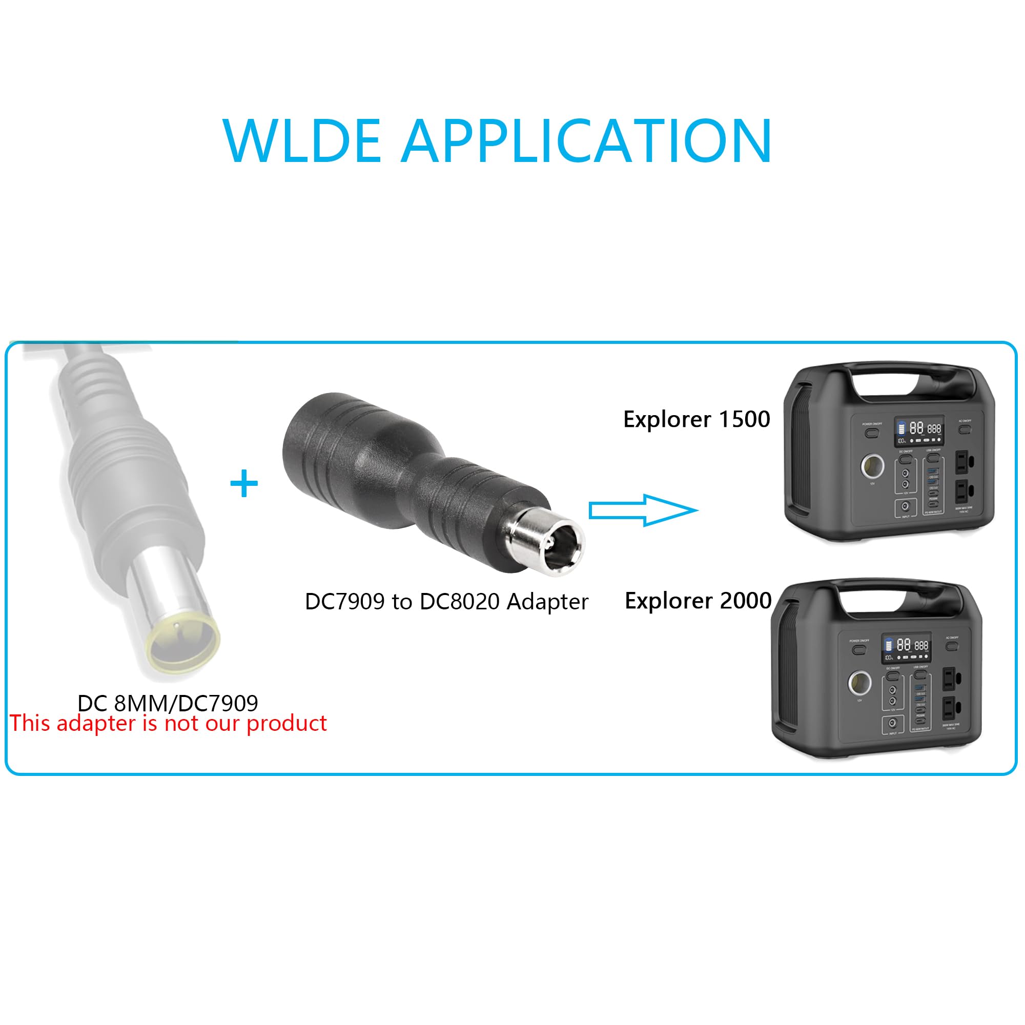 YACSEJAO DC 7909 zu DC 8020 Adapter L-Form 90 Grad rechter Winkel DC7909 zu DC8020 Power Plug Connector für Solarpanel RV Portable Power Station Compatible