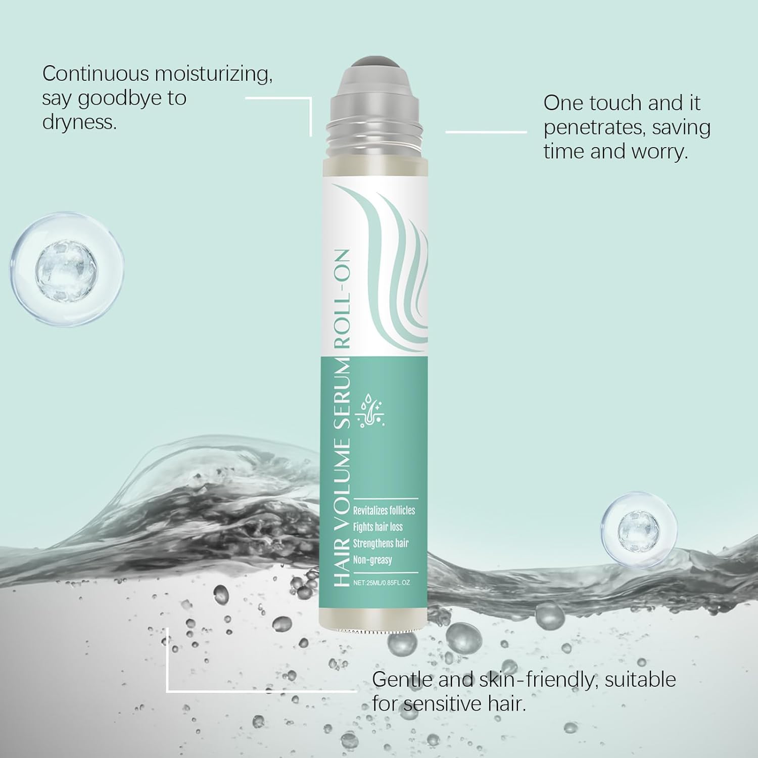 Hair Growth Serum Roll-On | Blend with 3% Rosemary, 3% Redensyl, 2% AnaGain, Biotin & Niacinamide | Leave-In, Fast Absorbing | For Thinning Hair & All Hair Types (Pack of 2, 0.85 Fl Oz Each) - Image 5