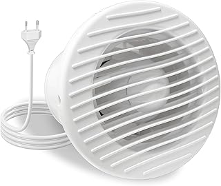 FanGoFast Badlüfter 100mm, Leistungsstarker Abluftventilator mit Rückstauklappe, Wasserdicht 14W Energieeffizient, Leiser Wand-Deckenlüfter für Bad, WC, Küche, Wohnraum, Gewächshaus und Garage, Weiß