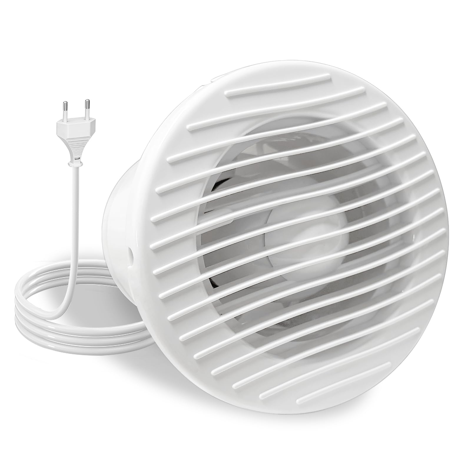FanGoFast Ventilatore da bagno, 100 mm, silenzioso, con valvola di ritorno, 120 m³/h, 12 W, potente ventilatore da parete per cucina, bagno, WC, serra, garage