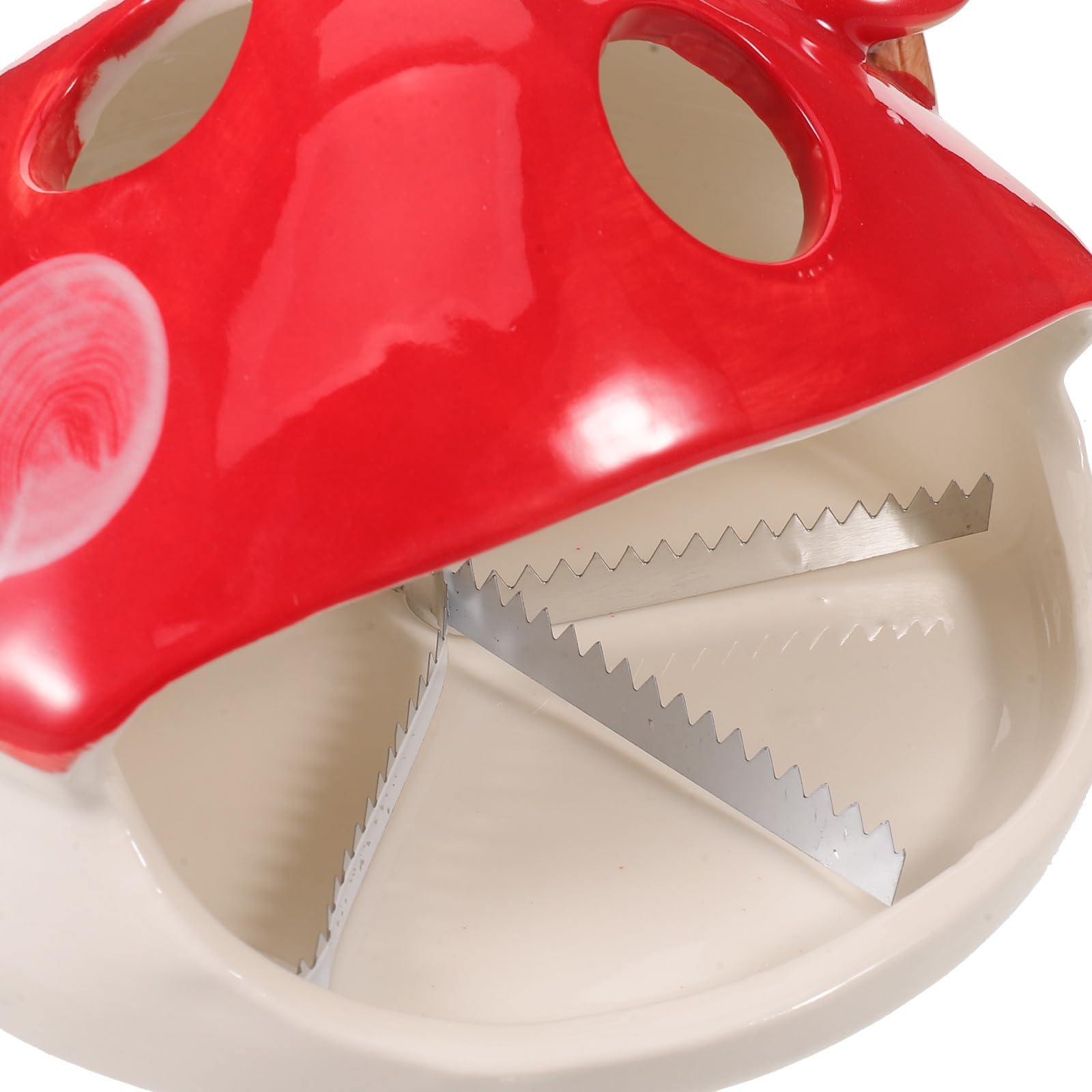 ibasenice Porta Incienso Diseño Decorativo Forma de Hongo Rojo de Cerámica Acabado Esmaltado y Mantenimiento Fácil para Dormitorio o Sala de Té