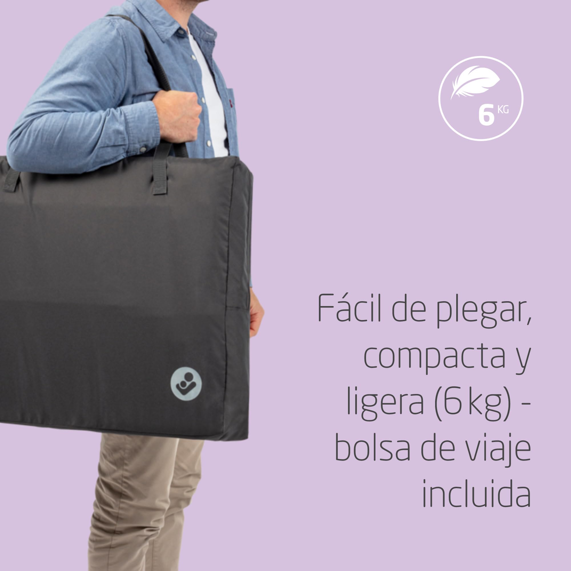 Maxi-Cosi Iris2, 2 en 1 Cuna de Viaje Bebé, de 0 a 3 Años, 0-15 kg, Cuna Bebé, 2 Niveles para Dormir, Ventana Lateral de Entrada, Ligera y Plegable, Colchón Extensible, Eco Care, Essential Grey
