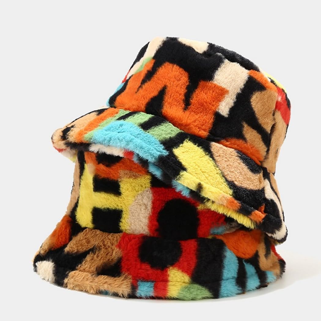 Quanhaigou Winter Faux Fur Bucket Hat,Fuzzy Warm Hat for Women Men, Fluffy Fisherman Cap - Image 7
